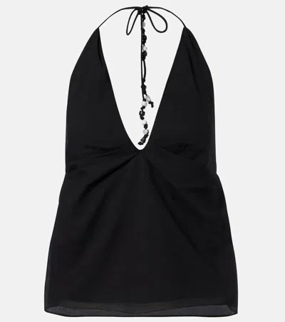 Sir Azura Halterneck Cotton Top In Black