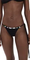 Sir Baci Beaded String Bikini Bottoms Black In Black