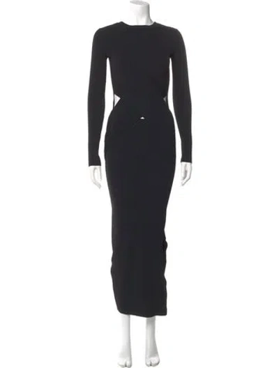 Pre-owned Sir Bateau Neckline Long Dress In Black