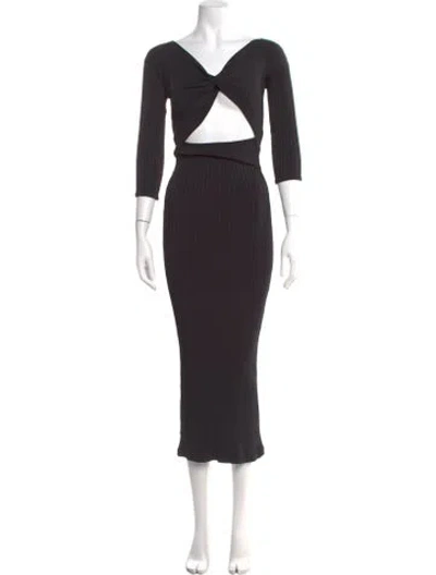 Pre-owned Sir Bateau Neckline Long Dress In Grey