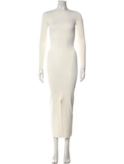 Pre-owned Sir Bateau Neckline Long Dress In Neutral