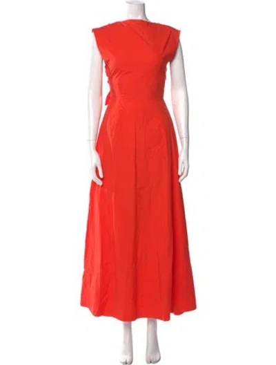 Pre-owned Sir Bateau Neckline Long Dress In Orange