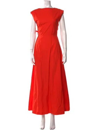 Pre-owned Sir Bateau Neckline Long Dress In Orange