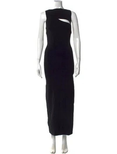 Pre-owned Sir Bateau Neckline Long Dress W/ Tags In Black