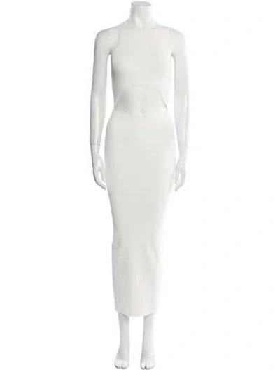 Pre-owned Sir Bateau Neckline Long Dress In White