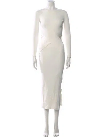 Pre-owned Sir Bateau Neckline Long Dress In White