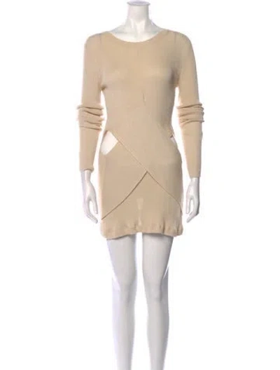 Pre-owned Sir Bateau Neckline Mini Dress In Neutral