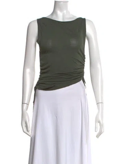 Pre-owned Sir Bateau Neckline Sleeveless Top In Green