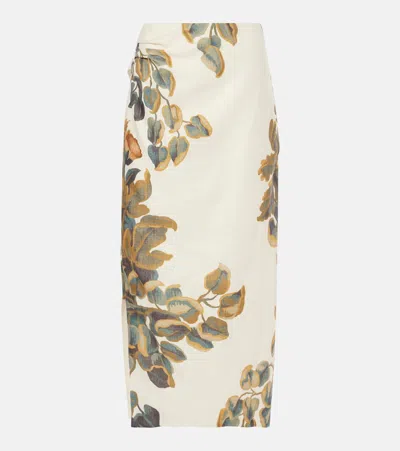 Sir Belletto Asymmetric Linen Maxi Skirt In Beige