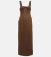 Sir Bettina Linen Maxi Dress In Chocolate