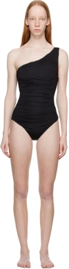 Sir . Eloi One-shoulder Ruched Swimsuit In Black