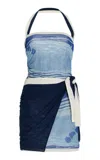 Sir Breeze Printed Mini Dress In Shoreline Stripe