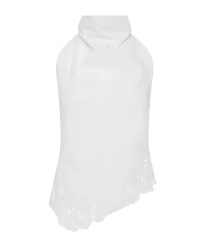Sir Broderie-anglaise Halterneck Blouse In White