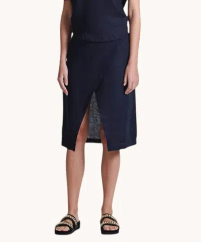 Sir Brooke Wrap Skirt In Black In Blue
