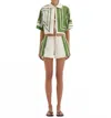 Sir Carlo Drawstring Short In Milano Verde In Multi