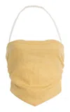 Sir Carlotta Linen Scarf Camisole Top In Yellow