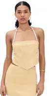 Sir Carlotta Linen Scarf Camisole Top In Yellow