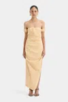 Sir Carmen Draped Gown In Light Peach