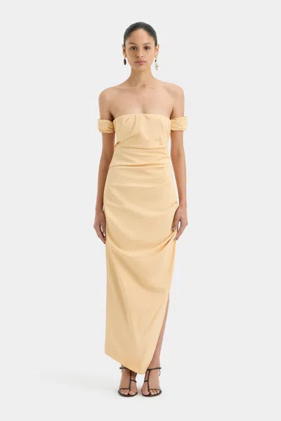Sir Carmen Draped Gown In Light Peach