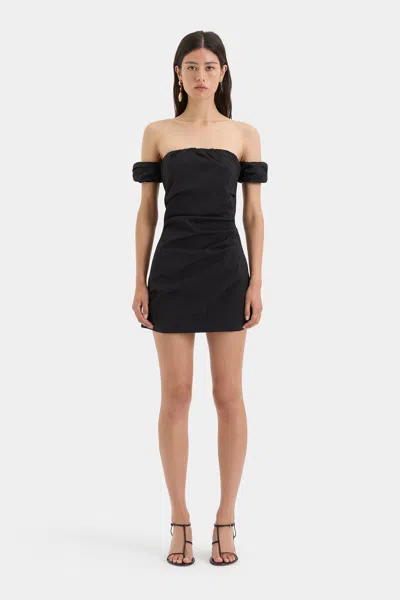 Sir Carmen Draped Mini Dress In Black