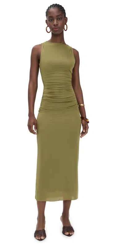 Sir Cascina Twist Midi Dress Olive In Green