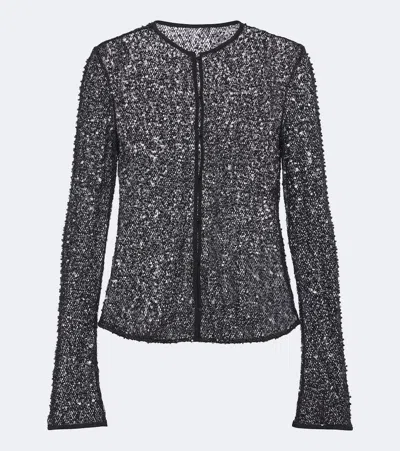 Sir Cassia Sequined Top In Black