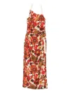 Sir Castella Tie-detailed Gathered Floral-print Linen Halterneck Midi Dress In Multi