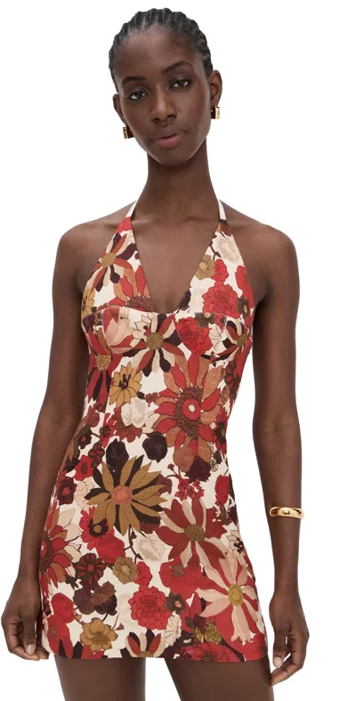 SIR CASTELLA MINI DRESS FLORA ROSSO