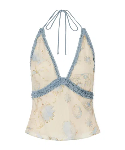 Sir Womens Eira Butter Cecile Floral Halter Silk-blend Top Xs In Multi