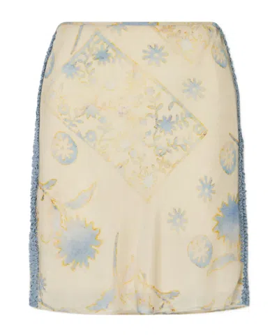 Sir Cecile Ruffled Printed Chiffon Midi Skirt In Multi
