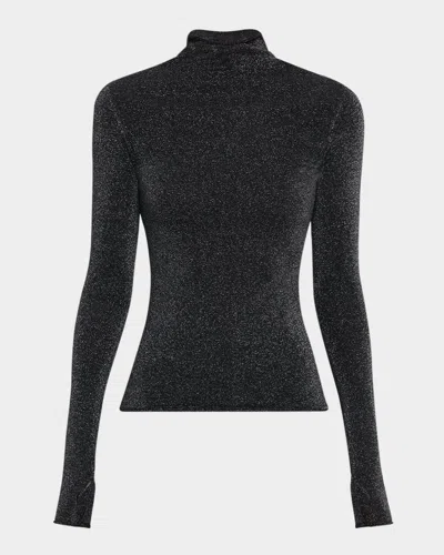 Sir Chiano Long-sleeve Sparkly Knit Top In Multi