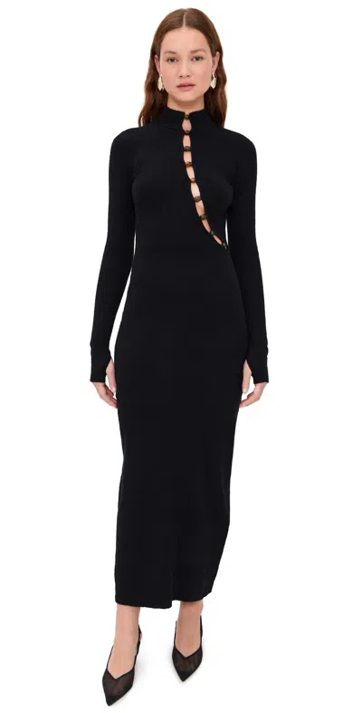 Sir Chiara Beaded Long Sleeve Dress Black