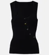Sir Chiara Cutout Cotton-blend Bouclé Tank Top In Black