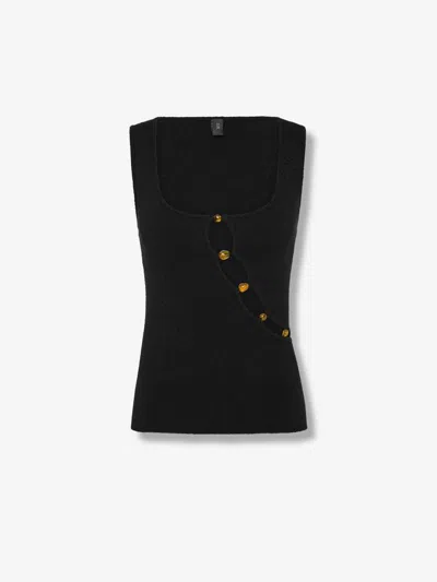 Sir Chiara Beaded Knit Tank Top In Black