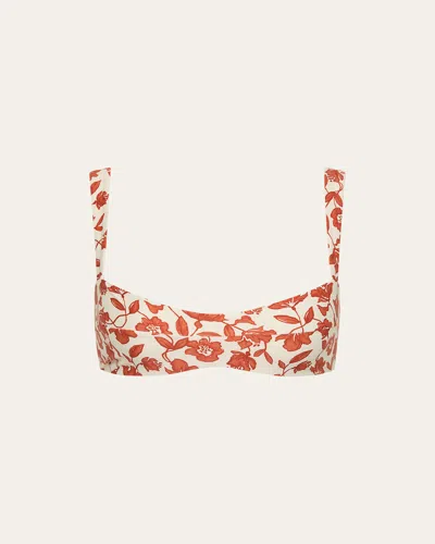 Sir Chloe Floral Banded Bikini Top In Brown