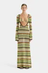 Sir Coastline Open-back Striped Maxi Dress In Palm Stripe