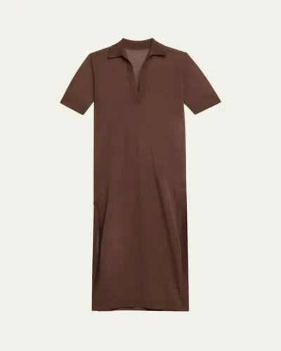Sir Coastline Overlay Maxi Dress In Chocolate