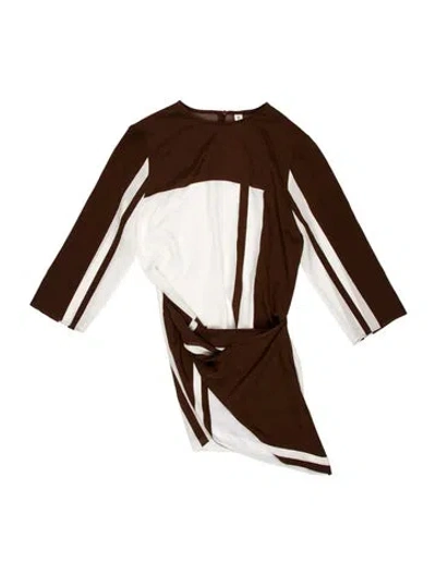 Pre-owned Sir Colorblock Pattern Mini Dress In Brown