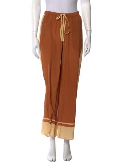 Pre-owned Sir Colorblock Pattern Wide Leg Pants In Brown