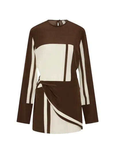Sir Womens Pacha Stripe Destino Twist Silk Mini Dress In Multi