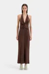 Sir Como Twist Dress In Chocolate