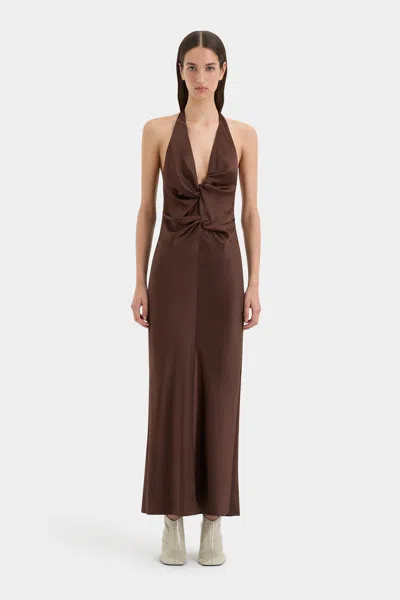 Sir Como Twist Dress In Chocolate