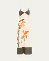 Sir Constance Floral Slip Dress In Iris Floral