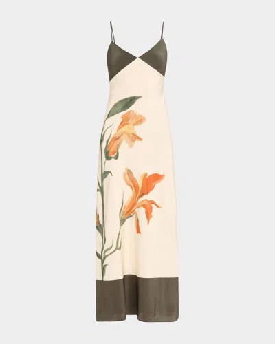 Sir Constance Floral Slip Dress In Iris Floral
