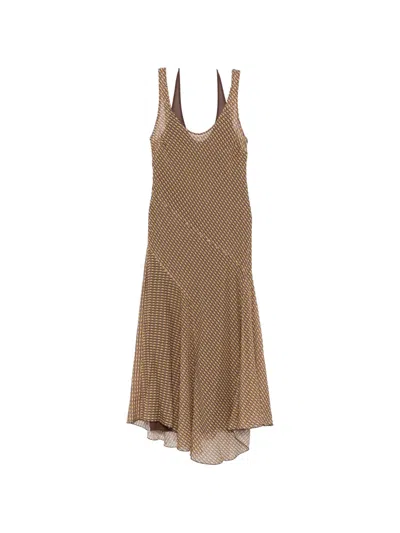 Sir Cooper Layered Midi Dress In Brown