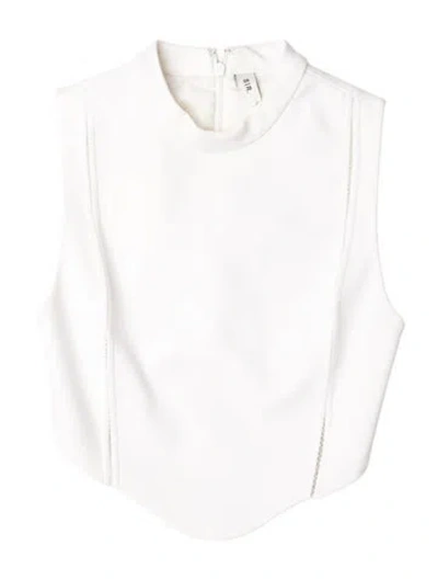 Pre-owned Sir Cowl Neck Sleeveless Crop Top In White