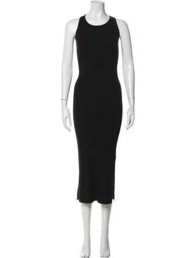Pre-owned Sir Crew Neck Long Dress In Black
