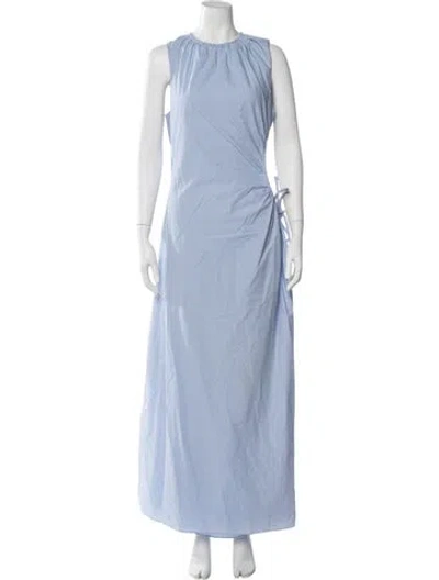 Pre-owned Sir Crew Neck Long Dress In Blue