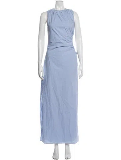 Pre-owned Sir Crew Neck Long Dress In Blue