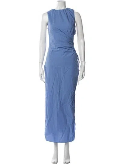 Pre-owned Sir Crew Neck Long Dress In Blue